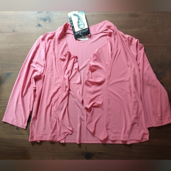 Attitudes Cascade Front Shrug 3/4 Sleeve - Picture 2 of 6